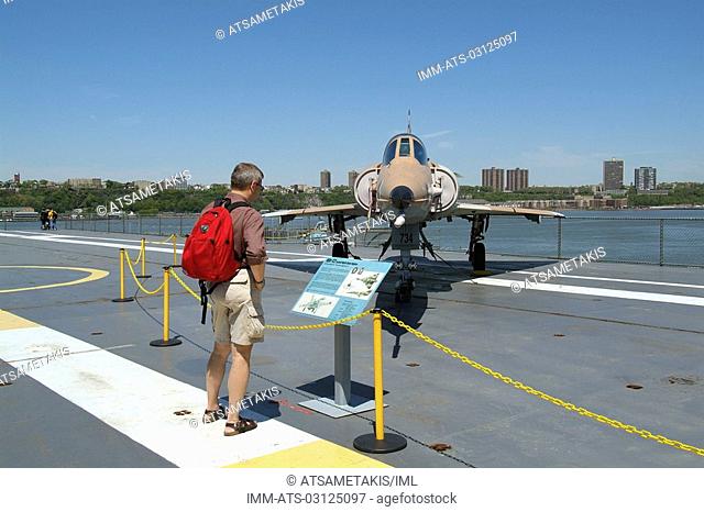Intrepid Sea, Air & Space Museum, in front of the Kfir-C, New York City, United States, North America