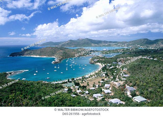 Historic Nelson's Dockyard. View from Shirley Heights. Antigua. Antigua and Barbuda. West Indies. Caribbean