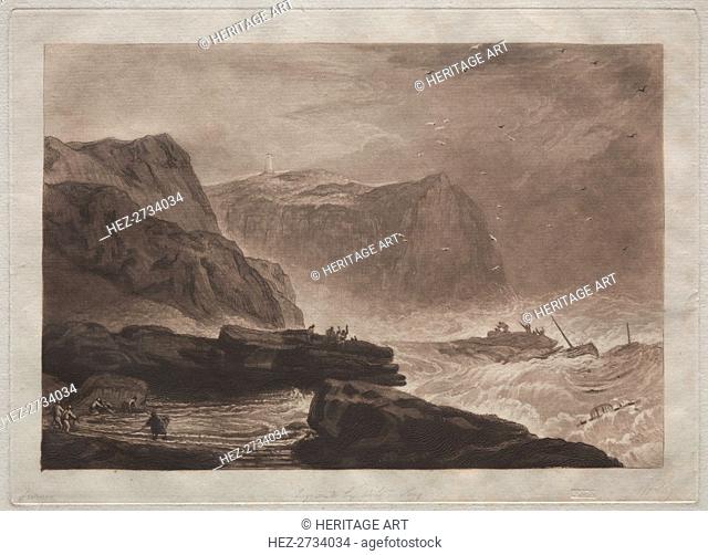 Liber Studiorum: Coast of Yorkshire, near Whitby. Creator: Joseph Mallord William Turner (British, 1775-1851)