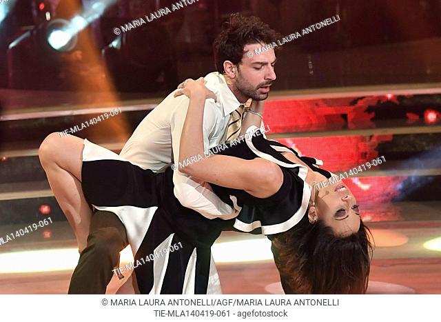 Nunzia De Girolamo during the performance at the talent show ' Ballando con le stelle ' (Dancing with the stars) Rome, ITALY-14-04-2019
