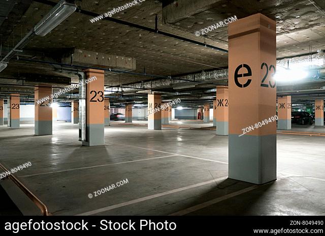 Underground garage - parking lot in a basement
