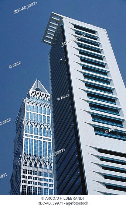 Tower Blocks Sheikh Zayed Road Dubai United Arab Emirates