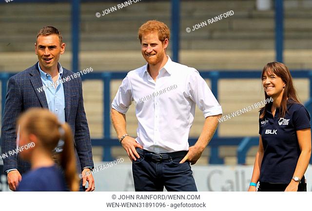 Prince Harry attends the Sky Try Rugby League Festival at Headingley Carnegie Stadium. Featuring: Prince Harry Where: Leeds