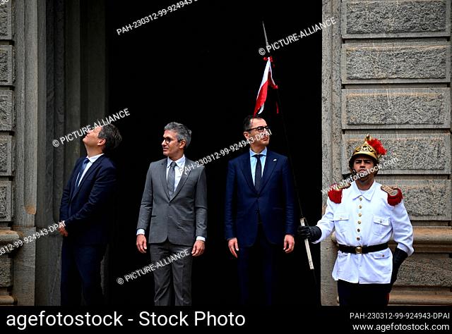 12 March 2023, Brazil, Belo Horizonte: Robert Habeck (Bündnis 90/Die Grünen, l), Vice Chancellor and Federal Minister for Economic Affairs and Climate...
