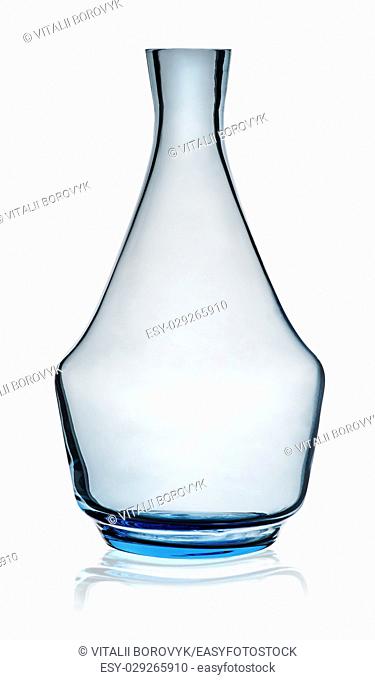 Blue carafe without stopper isolated on white background