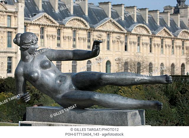 France, ile de france, paris 1er arrondissement, jardin des tuileries, statue d'aristide maillol, sculpture, art, parc, Photo Gilles Targat