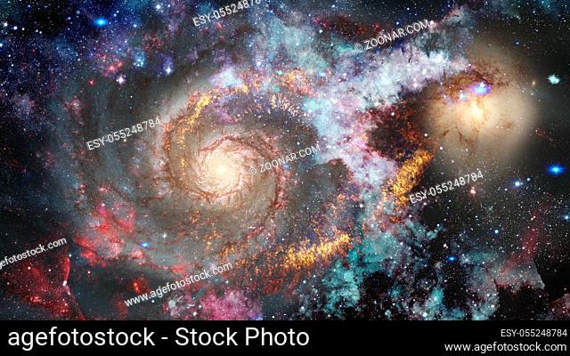Deep space multicolor nebula stars and galaxies. Elements of this image furnished by NASA