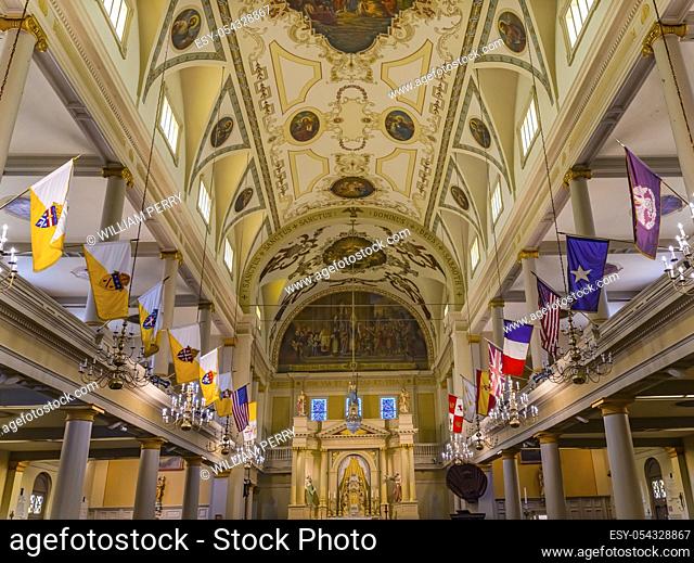 Altar Basilica Saint Louis Basilica Cathedral Oldest Cathedral United States New Oreleans Louisiana. Built 1718 Louis King of France Later Sain
