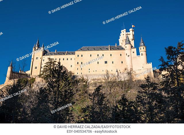 Famous Alcazar castle in Segovia, Castilla y Leon, Spain
