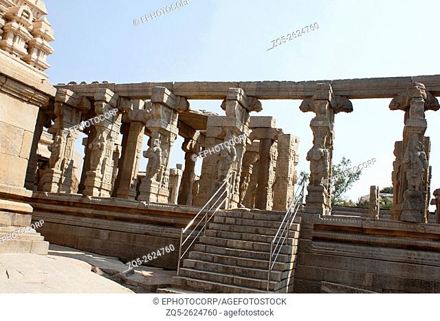 East entrance, unfinished Kalyana Mandapa north-west of temple compound. Lepakshi, Anantapur District, Andhra Pradesh, India