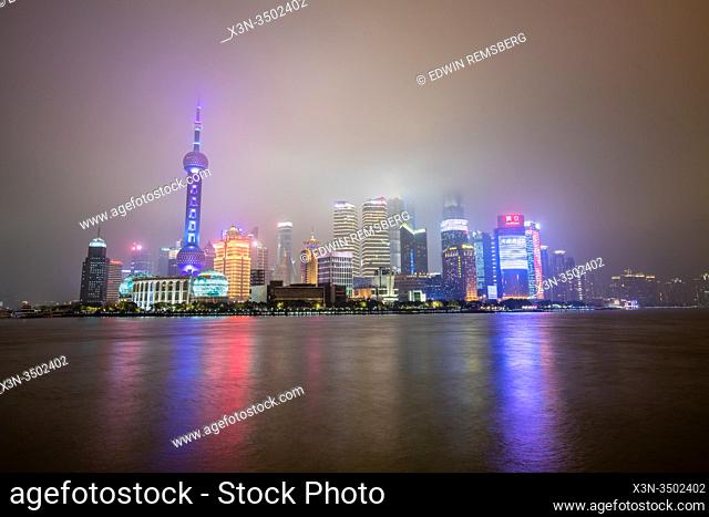 The luminous cityscape of Shanghai, China at night