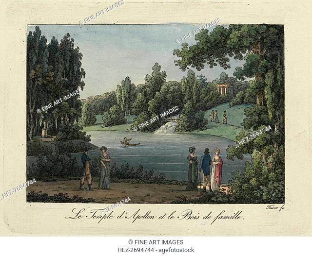 The Temple of Apollo and Cascade in the Pavlovsk park, 1810s. Creator: Thurner (active first quarter of the 19th century)