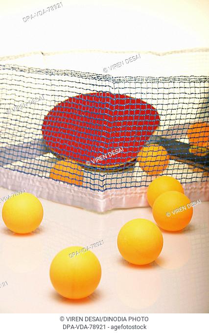 Table tennis balls with racket net