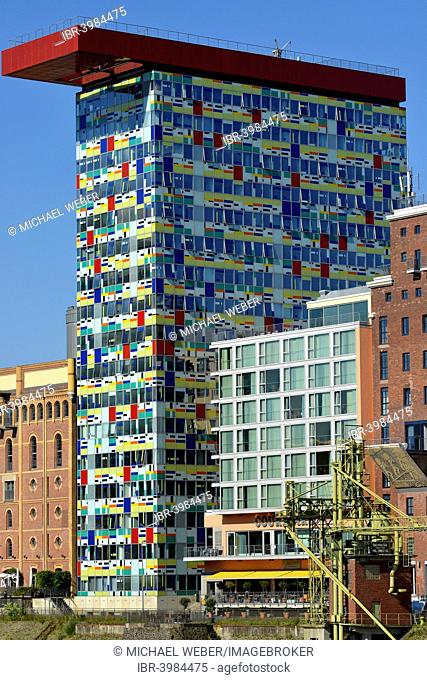 Colorium building with Innside Hotel, Media Harbour, Düsseldorf, North Rhine-Westphalia, Germany