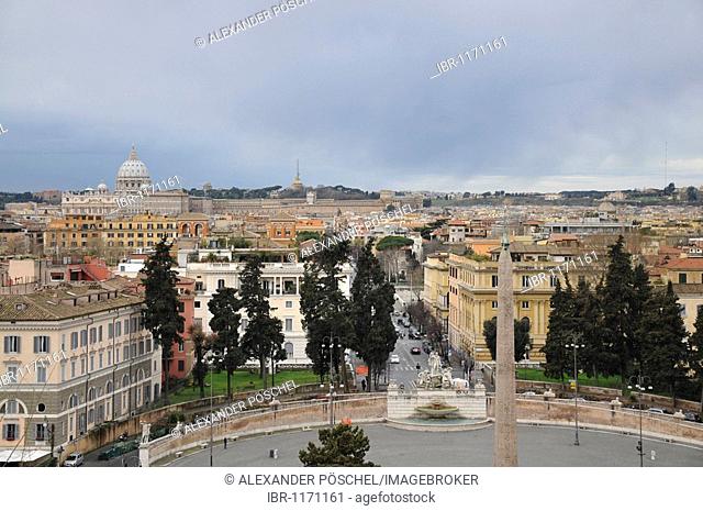 View over Rome from the Pincio, old town, Rome, Italy, Europe