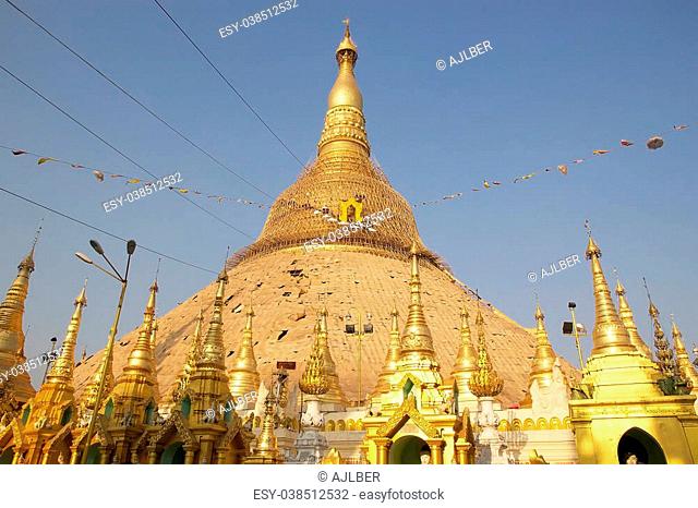 Shwedagon Pagoda is a gilded stupa located in Yangon, Myanmar. The 99 metres tall pagoda is situated on Singuttare Hill, to the West of Kandawgyi Lake and...