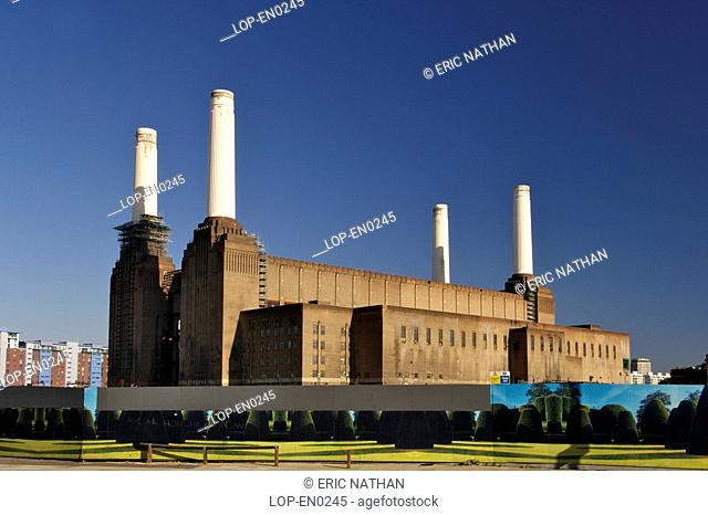 England, London, Battersea, A view toward Battersea Power Station. It was designed by Sir Giles Gilbert Scott in 1930 and completed in 1955