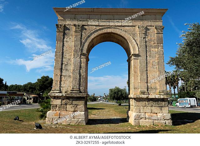 Arc de Bera, Roman Triumphal arch, Roda de Bera, Tarragona province, Catalonia, Spain