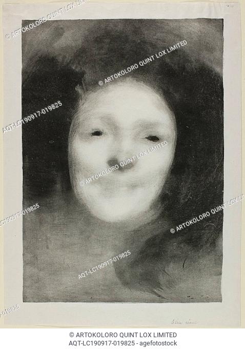 Elise Smiling, 1895, Eugène Carrière, French, 1849-1906, France, Lithograph in black on white chine, 331 × 235 mm (image), 380 × 280 mm (sheet)