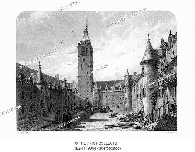 The inner court of the University of Glasgow, Scotland, 1870. An engraving from Robert Chambers' A Biographical Dictionary of Eminent Scotsmen, Blackie and Son