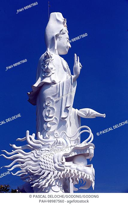 Chua Thien Lam Go buddhist pagoda. Quan Am bodhisattva of compassion or goddess of Mercy. Statue. Thay Ninh. Vietnam. | usage worldwide