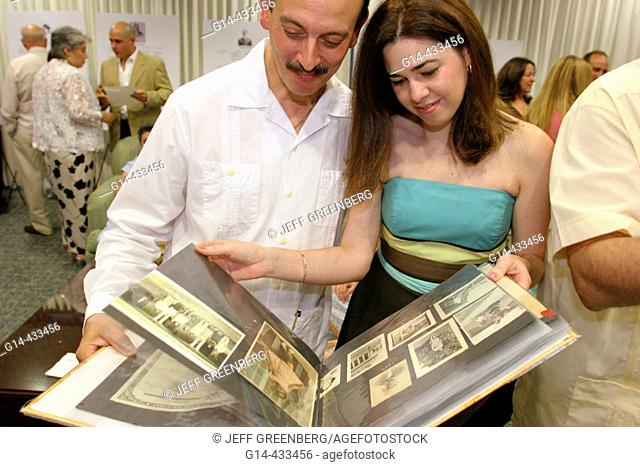 Old photo album, couple. Betancourt Family Reunion, Cuban immigrants, Hispanic. Community Center. Key Biscayne, Florida. USA