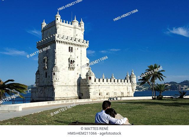 Portugal, Lisbon, Bélem, Bélem Tower Torre de Bélem, listed as World Heritage by UNESCO