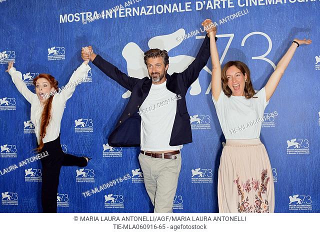 The cast Camilla Diana, Kim Rossi Stuart, Cristiana Capotondi during the photocall of film Tommaso at 73rd Venice Film Festival, Venice-ITALY-06-09-2016