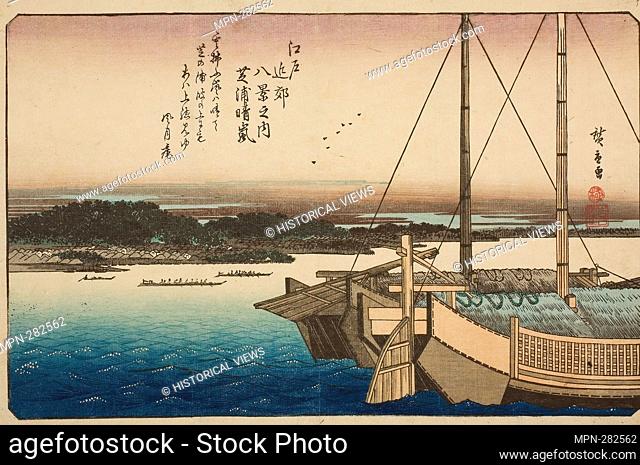 Author: Utagawa Hiroshige. Clearing Weather at Shibaura (Shibaura seiran), from the series 'Eight Views in the Environs of Edo (Edo kinko hakkei no uchi)' - c