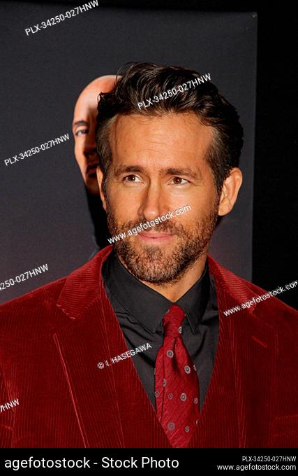 Ryan Reynolds 11/03/2021 The World Premiere of ""Red Notice"" held at the L.A. Live Xbox Plaza in Los Angeles, CA. Photo by I