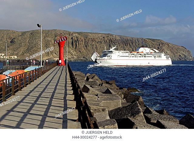 Ferry at Los Christianos, Sunset , Tenerife, Spain