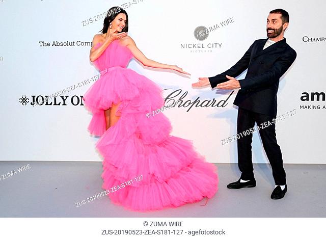 May 23, 2019 - Antibes, France - CANNES - MAY 23: Kendall Jenner and Giambattista Valliarrives to the amfAR Cannes Gala 2019 at Hotel du Cap-Eden-Roc on May 23