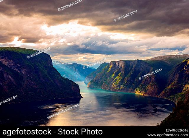 Beautiful Nature Norway natural landscape. Stegastein Lookout