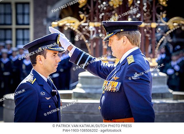 King Willem-Alexander and Queen Maxima of The Netherlands attends the military ceremony of the Willemsorde, the highest military decoration to major Roy de...