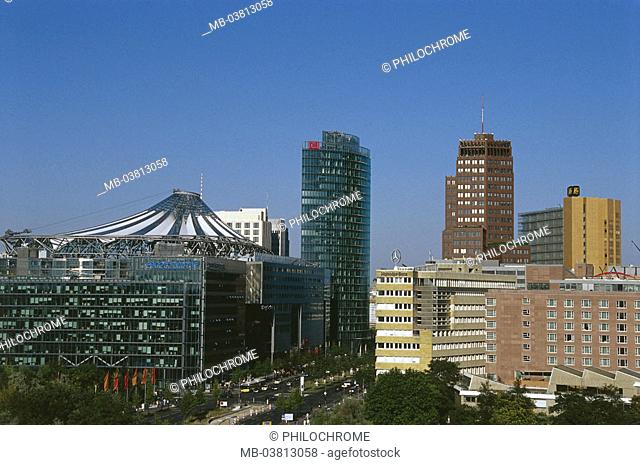 Germany, Berlin, Potsdam place, Business houses, Kollhoff-Gebäude,  DB-Tower, Sony-Center, Straßenszene, Europe, capital, Berlin middle, skyscrapers