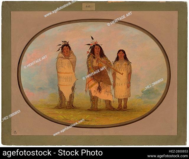A Cheyenne Chief, His Wife, and a Medicine Man, 1861/1869. Creator: George Catlin