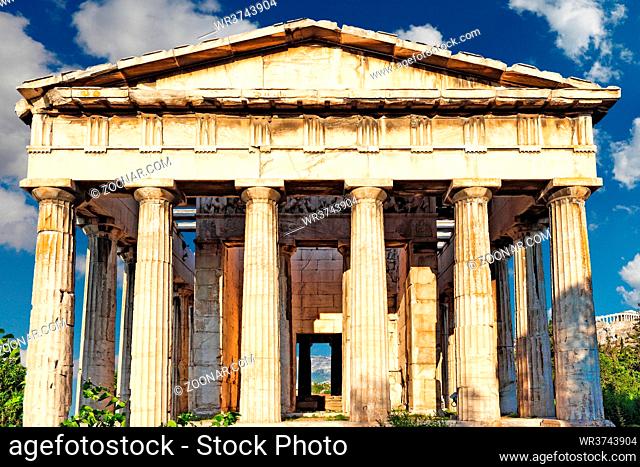 The Temple of Hephaistos (460 B.C.) also known as Theseion in the Ancient Athenian Agora, Greece