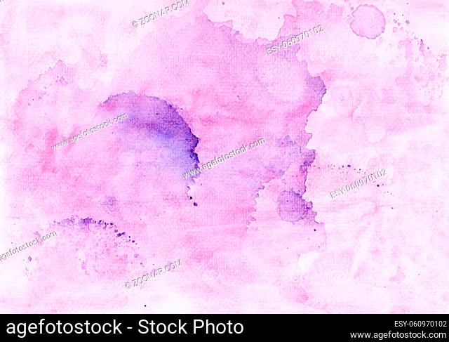 Watercolor background. Purple and pink multi-layer smears. Hand painted illustration