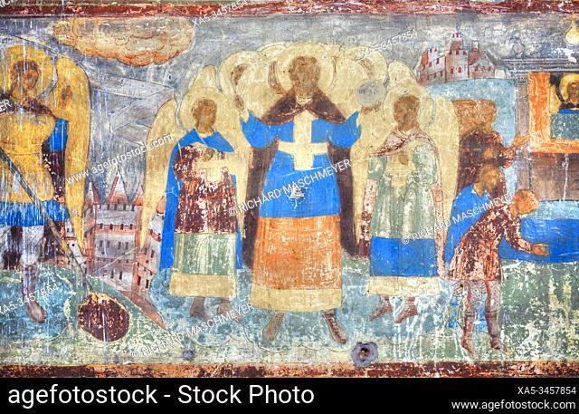 Frescoes, St Michael the Archangel Church, UNESCO Site, Yaroslavl, Golden Ring, Yaroslavl Oblast, Russia