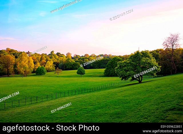 Kenwood house park in London during golden hour