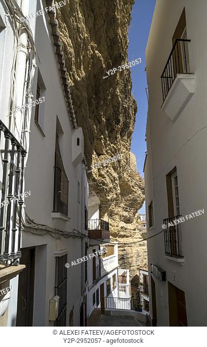 Setenil de las Bodegas, one of small white towns in Andalusia, Spain