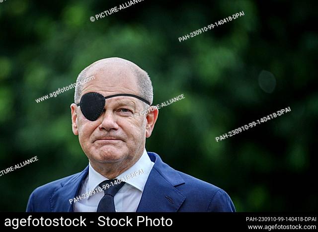 10 September 2023, India, Neu Delhi: German Chancellor Olaf Scholz (SPD) gives a press conference at the end of the G20 summit