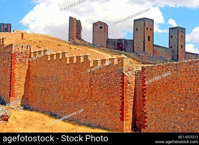 towers and walls of the Castle of Molina de Aragón or Fortress of Molina de los Caballeros, Guadalajara, Spain