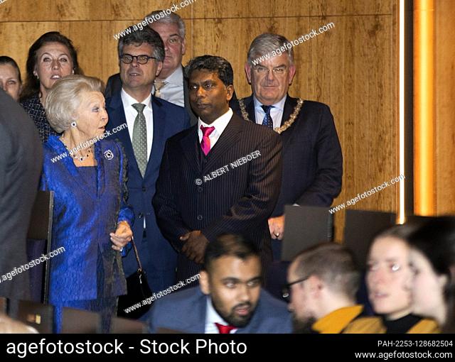 Princess Beatrix of The Netherlands arrives at Tivoli Vredenburg in Utrecht, on January 20, 2020, to attend a symposium of the inter-religious network In...