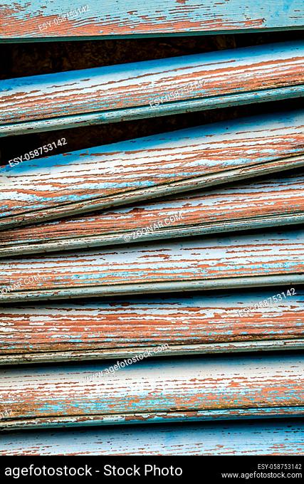 Background texture of a blue wooden window shutters