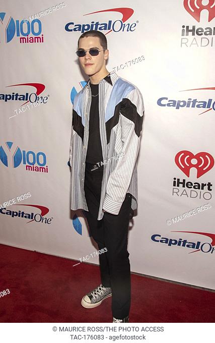AJ Mitchell arrives at the iHeartRadio Y100 Jingle Ball at the BB&T Center on December 22, 2019 in Sunrise, Florida