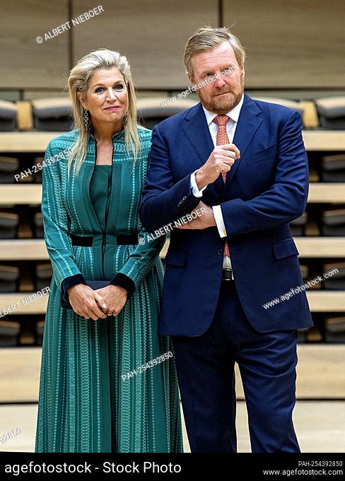 THE HAGUE - King Willem-Alexander and Queen Maxima of the Netherlands arrive at the new cultural center Amare in The Hague, on September 2, 2021