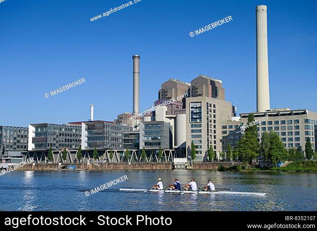 MAINOVA combined heat and power plant West, Main, Frankfurt am Main, Hesse, Germany, Europe