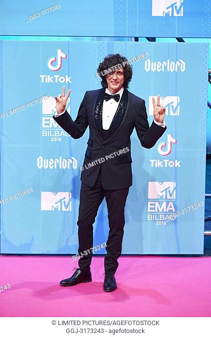 Ermal Meta attends the 25th MTV EMAs 2018 held at Bilbao Exhibition Centre 'BEC' on November 4, 2018 in Madrid, Spain