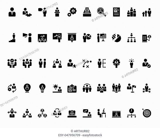 Stick figure. Business icons. Vector. Monochrome icons